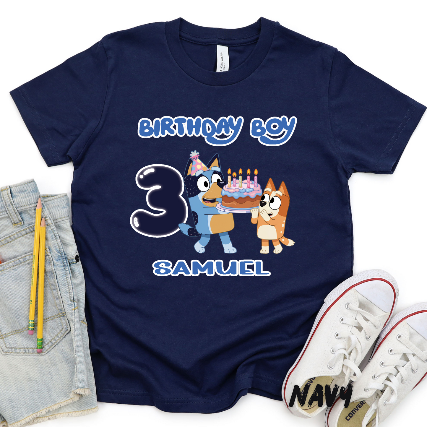 Personalized_Bluey_Birthday Boy Shirts for Kids and Adults