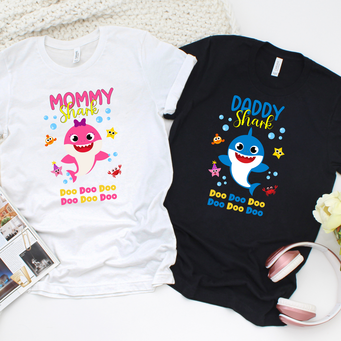 Custom *B.b.Shark* Birthday Shirt Unisex for Kids and Adults 2.0