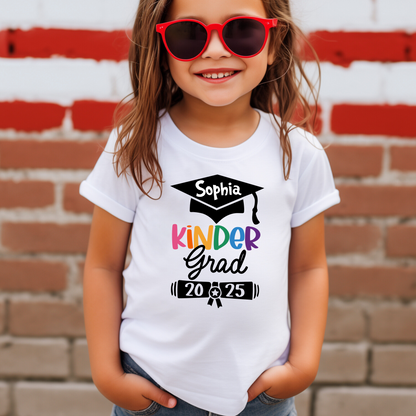 Custom Kinder Graduation Shirt 2025 - Matching Family Shirts for Adults and Kids