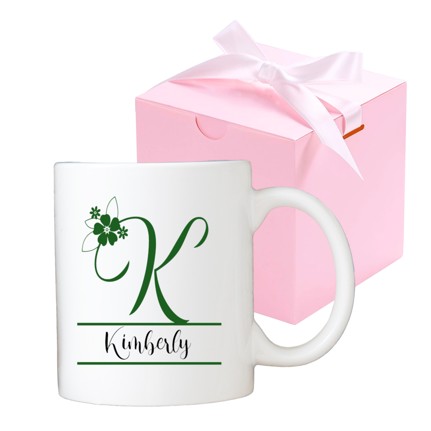 Customized 12oz Monogram Ceramic Coffee Mug with Gift Box