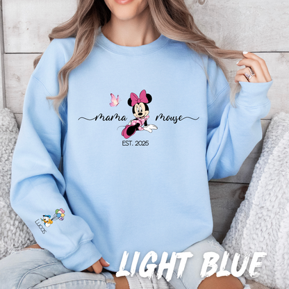 Custom Mama Mouse Sweatshirt with Custom Names on Sleeve