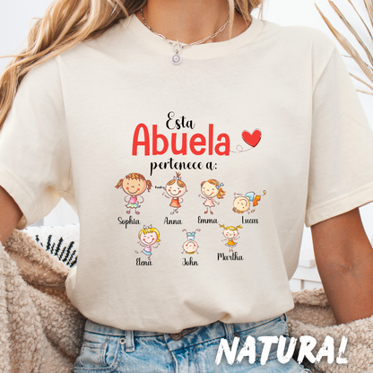 Custom Unisex "Abuela" Shirt with grandchild's names clipart