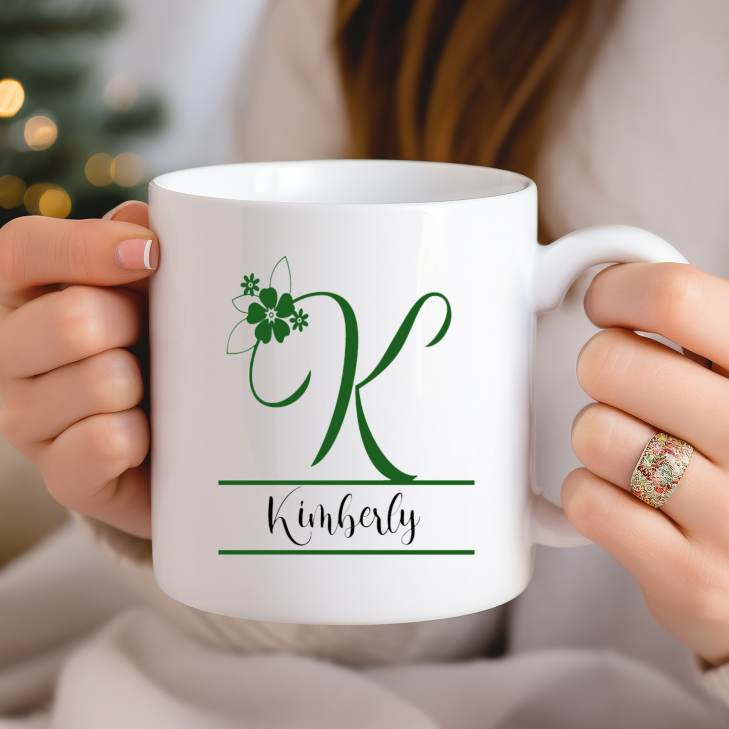 Customized 12oz Monogram Ceramic Coffee Mug with Gift Box