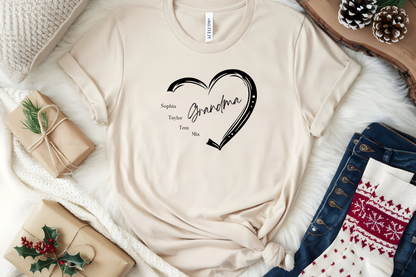 Custom Unisex Gramma Shirt with grandchild names