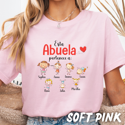 Custom Unisex "Abuela" Shirt with grandchild's names clipart