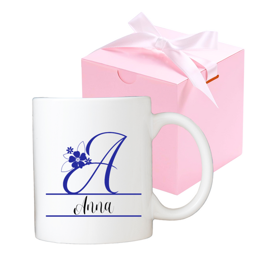 Customized 12oz Monogram Ceramic Coffee Mug with Gift Box