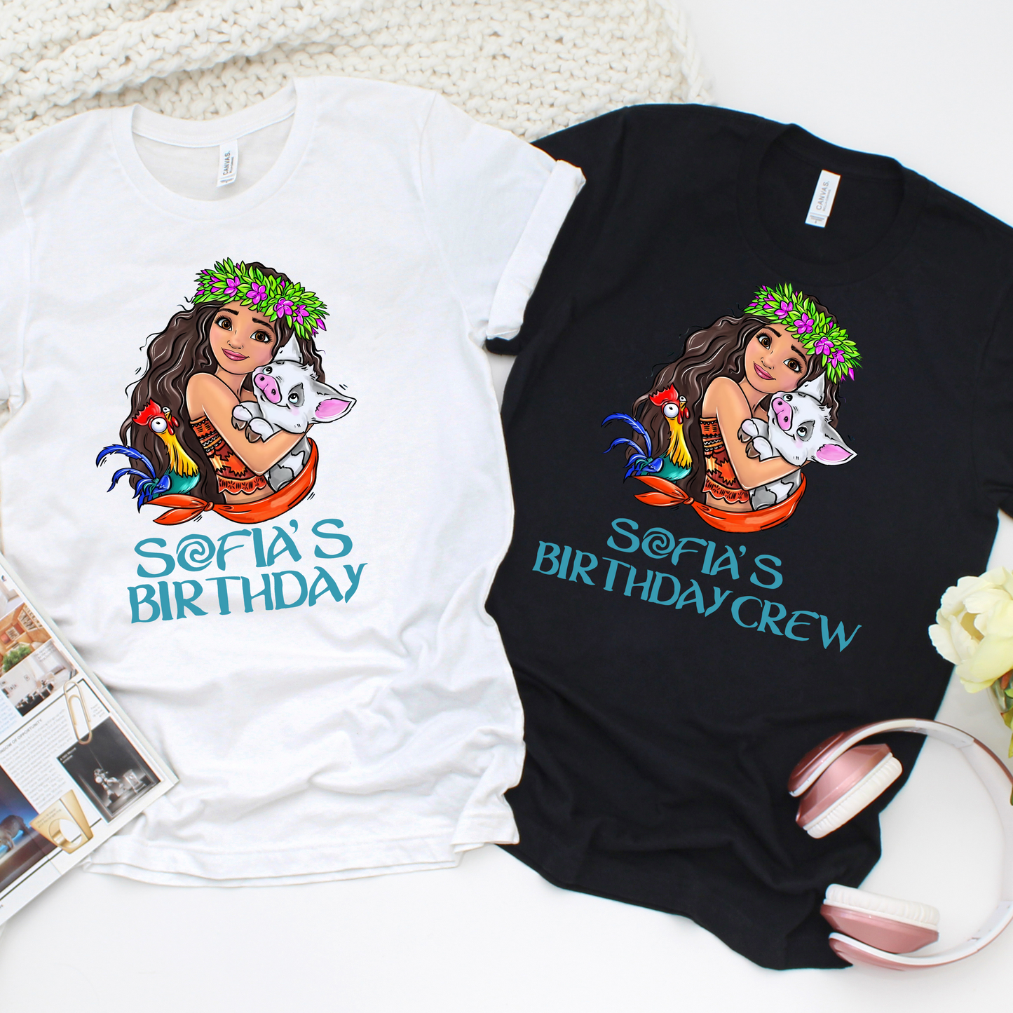Personalized_Moana_Birthday Girl Shirts for Kids and Adults