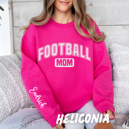 Personalized Football Mom Sweatshirts with name on sleeve