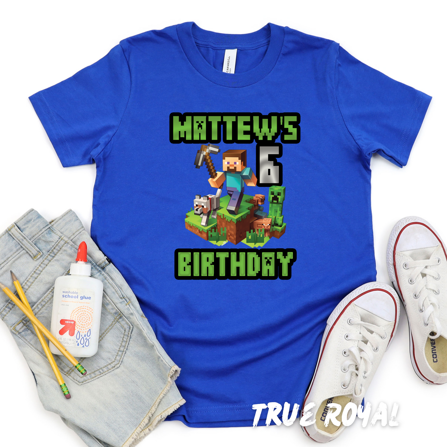 Personalized_Minecraft_Birthday Shirts for Kids and Adults