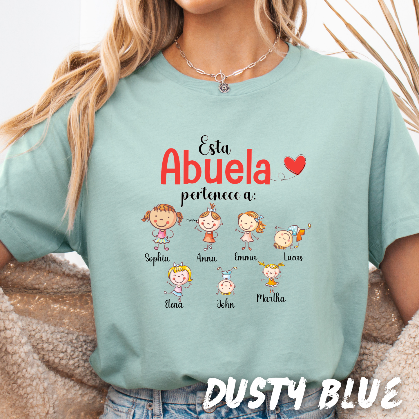 Custom Unisex "Abuela" Shirt with grandchild's names clipart