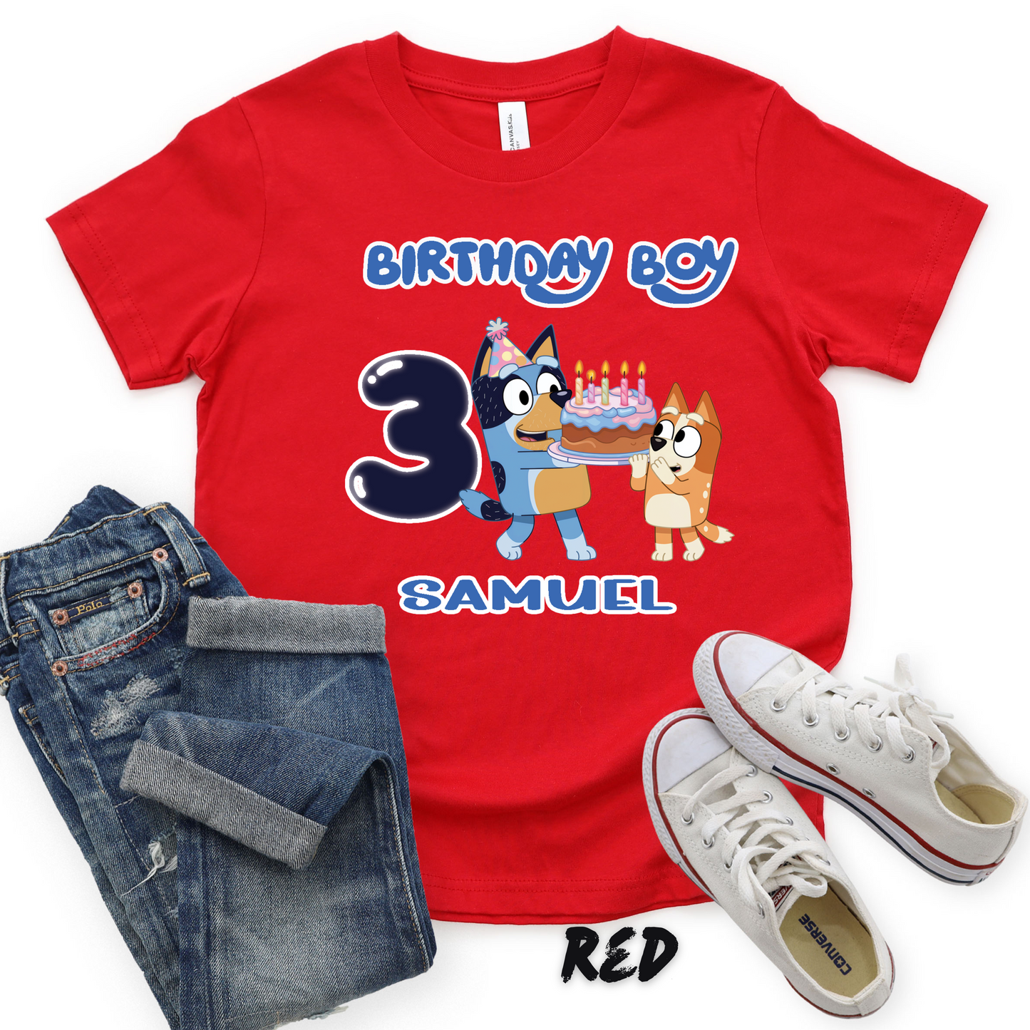 Personalized_Bluey_Birthday Boy Shirts for Kids and Adults