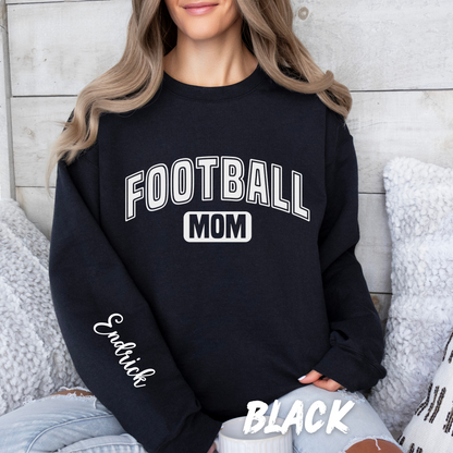 Personalized Football Mom Sweatshirts with name on sleeve