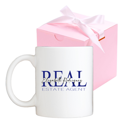 Personalized 12oz Real Estate Agent Ceramic Coffee Mug with Gift Box