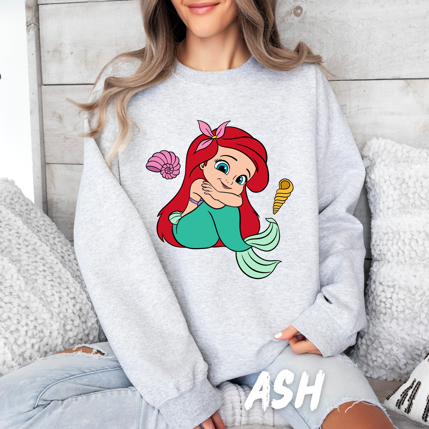 Baby Mermaid Valentine Sweatshirt - Perfect Gift for Valentine’s Day