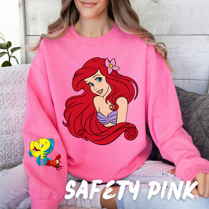 Mermaid Valentine Sweatshirt with sleeve design - Perfect Gift for Valentine’s Day