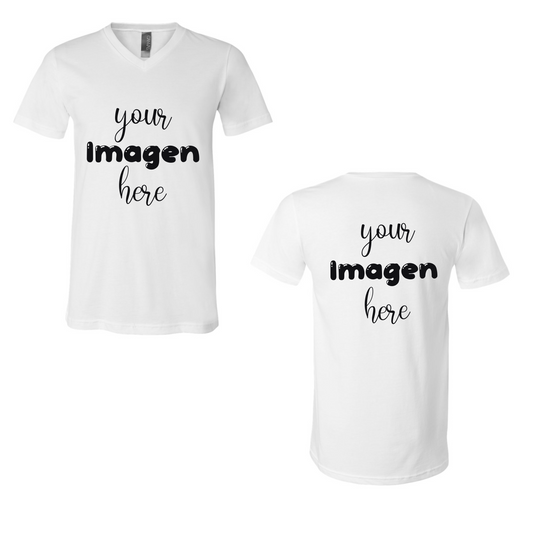 Custom Imagen Shirts - V-Neck- Front and Back