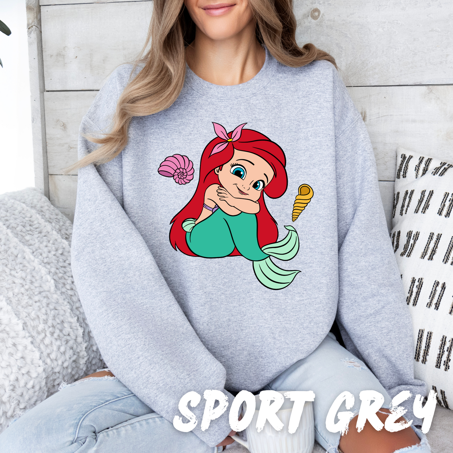 Baby Mermaid Valentine Sweatshirt - Perfect Gift for Valentine’s Day