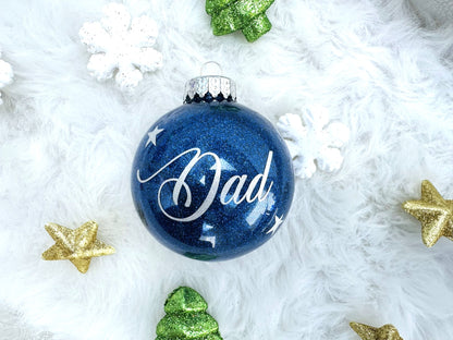 Personalized Glitter Christmas Ornaments - Custom Name Ornaments