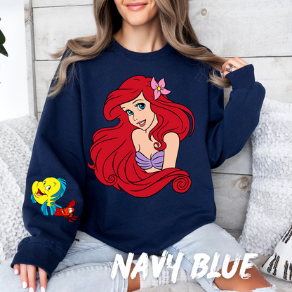 Mermaid Valentine Sweatshirt with sleeve design - Perfect Gift for Valentine’s Day