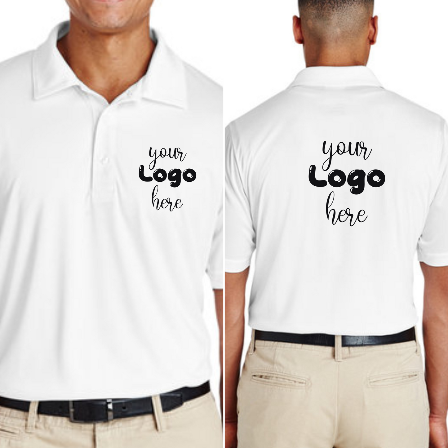 Unisex Polo Shirt with Custom Imagen / Logo - Font And Back