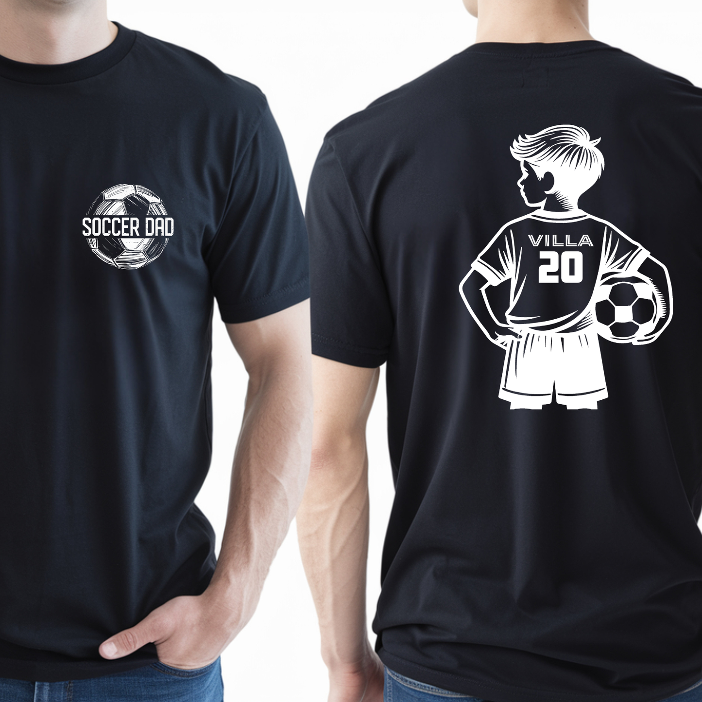 Soccer Dad Shirt with Custom Name & Number, Personalized Soccer Player Shirt, Sports Dad Gift, Soccer Team Shirt, Father's Day Gift