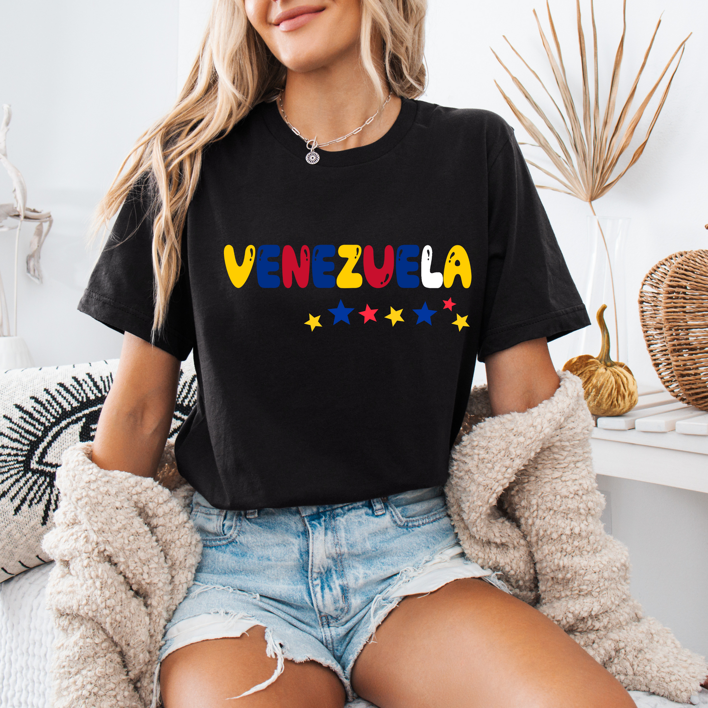 Venezuela T-Shirt – Patriotic Design with Sleeve Print, 100% Cotton, Unisex Fit, Perfect Gift for Venezuelans