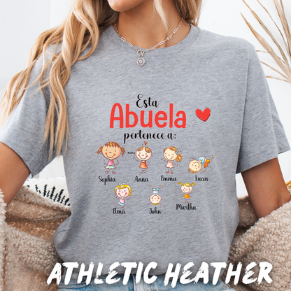 Custom Unisex "Abuela" Shirt with grandchild's names clipart