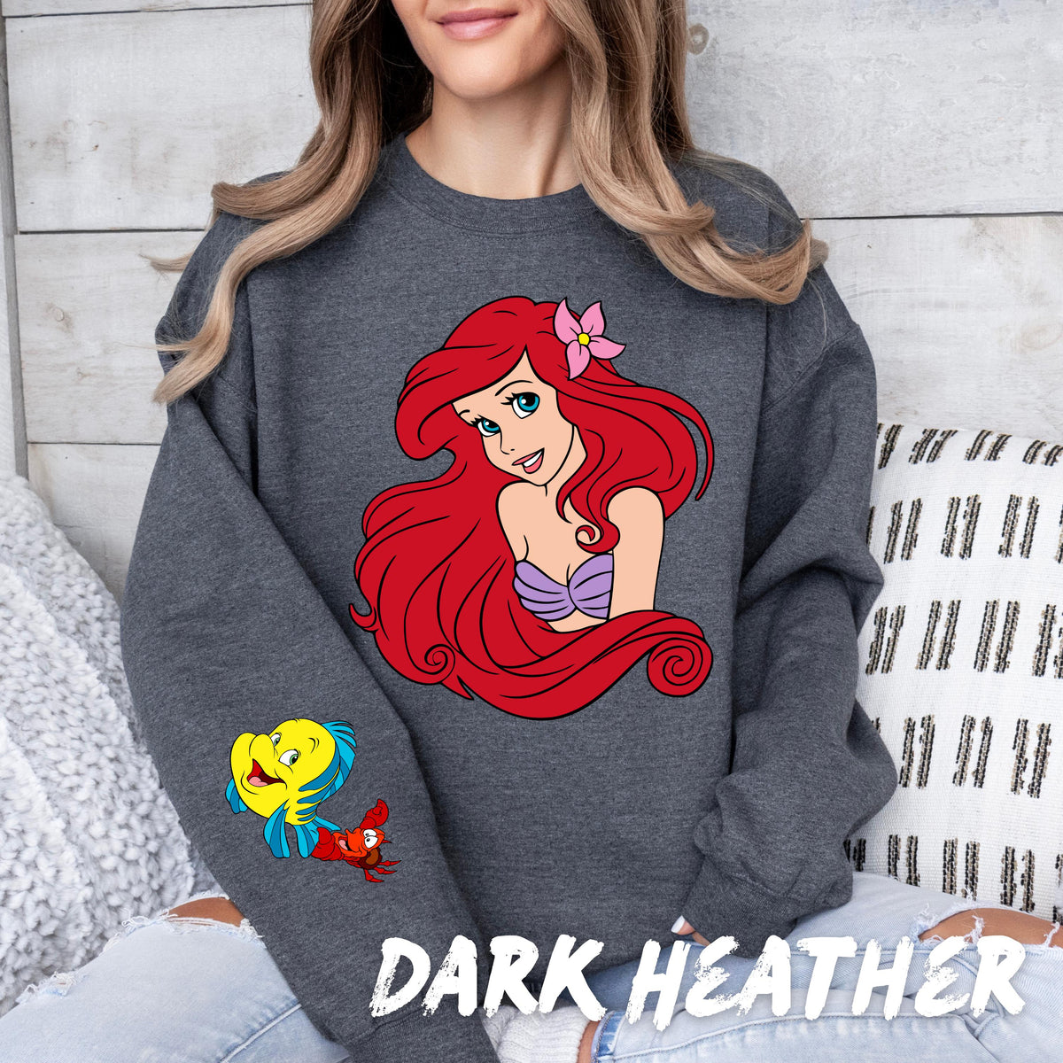 Ariel Little Mermaid Sweatshirt for Family Sweater for Disney Parks Family Outfits Disneyland Crewneck Ariel Princess Tee, Disney Fan Gift