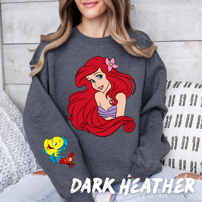 Ariel Little Mermaid Sweatshirt for Family Sweater for Disney Parks Family Outfits Disneyland Crewneck Ariel Princess Tee, Disney Fan Gift