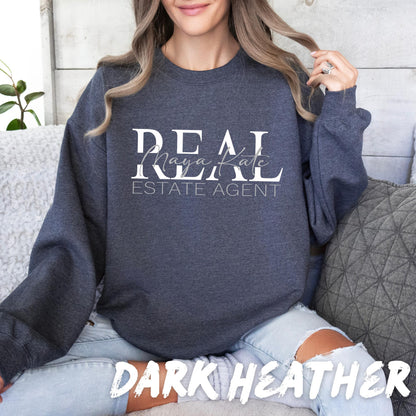 Personalized Real Estate Agent Sweatshirt – Custom Name Realtor Crewneck – Realtor Gift for Women – Real Estate Team Apparel - Realtor Gifts
