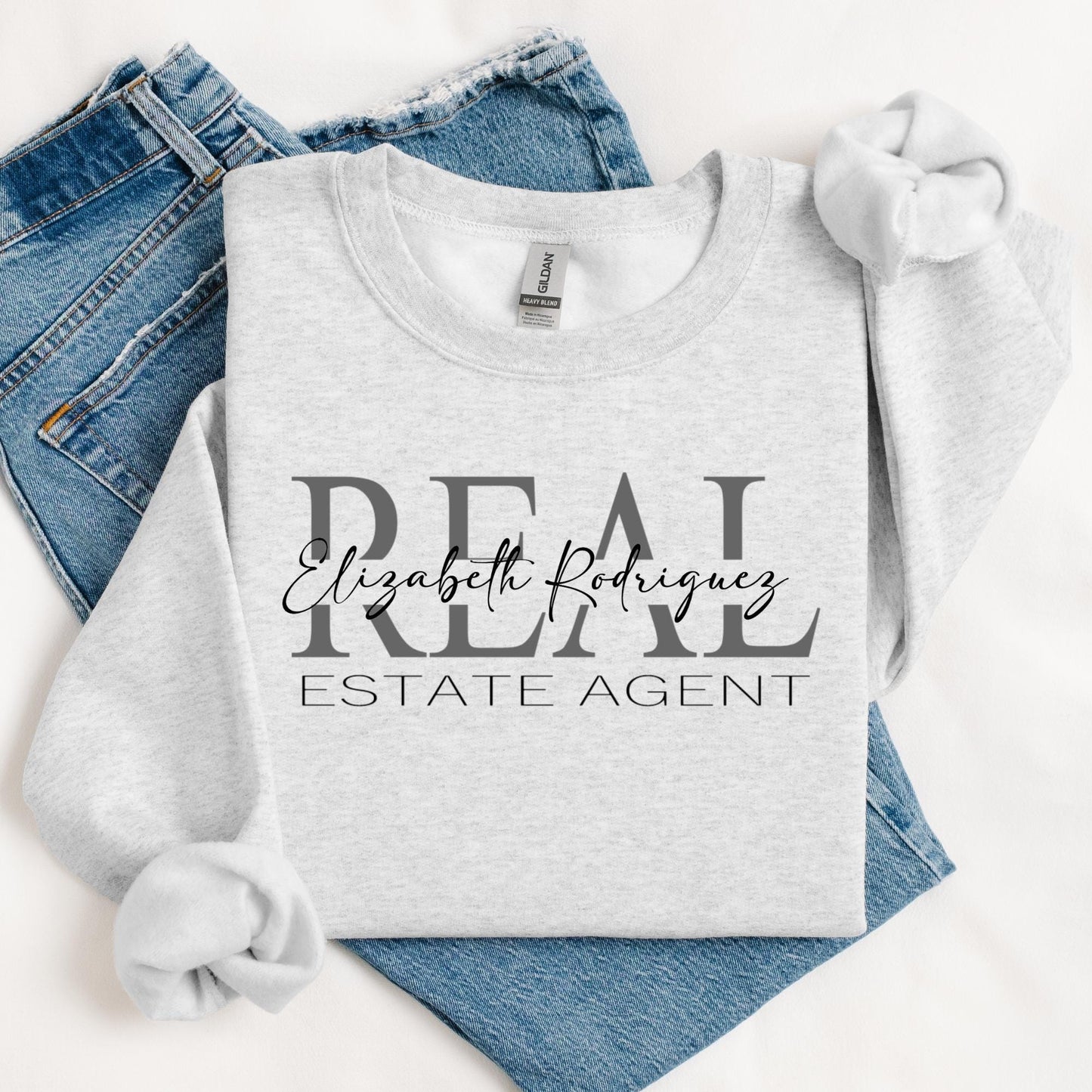Personalized Real Estate Agent Sweatshirt – Custom Name Realtor Crewneck – Realtor Gift for Women – Real Estate Team Apparel - Realtor Gifts
