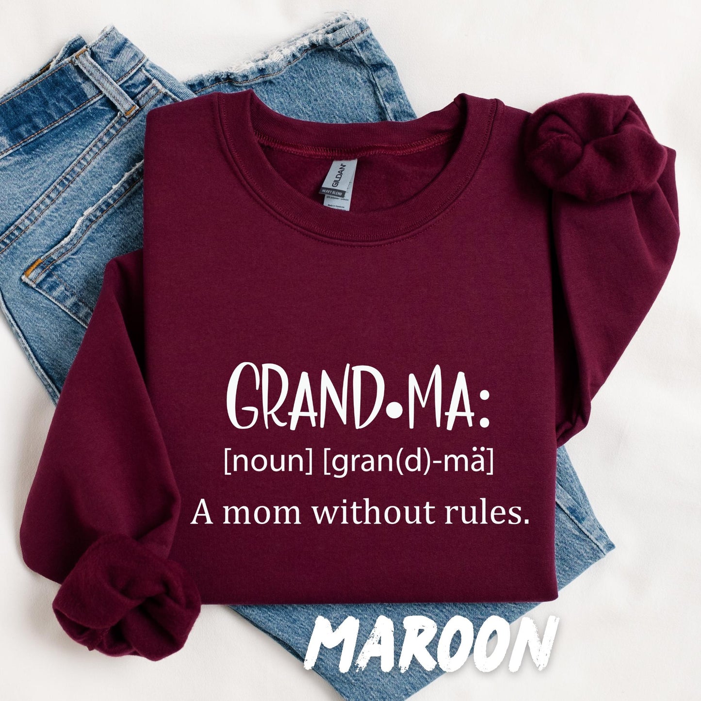 Funny Grandma Sweatshirt - Grandma Definition Crewneck - Birthday Gift for Grandma - Cozy Grandma Apparel - Cute Grandma Shirt