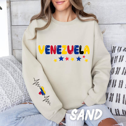 Venezuela Sweatshirt, Venezuelan Pride Top, Venezuela Flag Crewneck, Hispanic Heritage Gift, Unisex Latin American Apparel