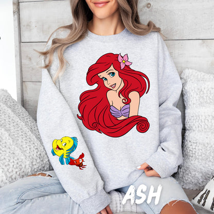 Ariel Little Mermaid Sweatshirt for Family Sweater for Disney Parks Family Outfits Disneyland Crewneck Ariel Princess Tee, Disney Fan Gift