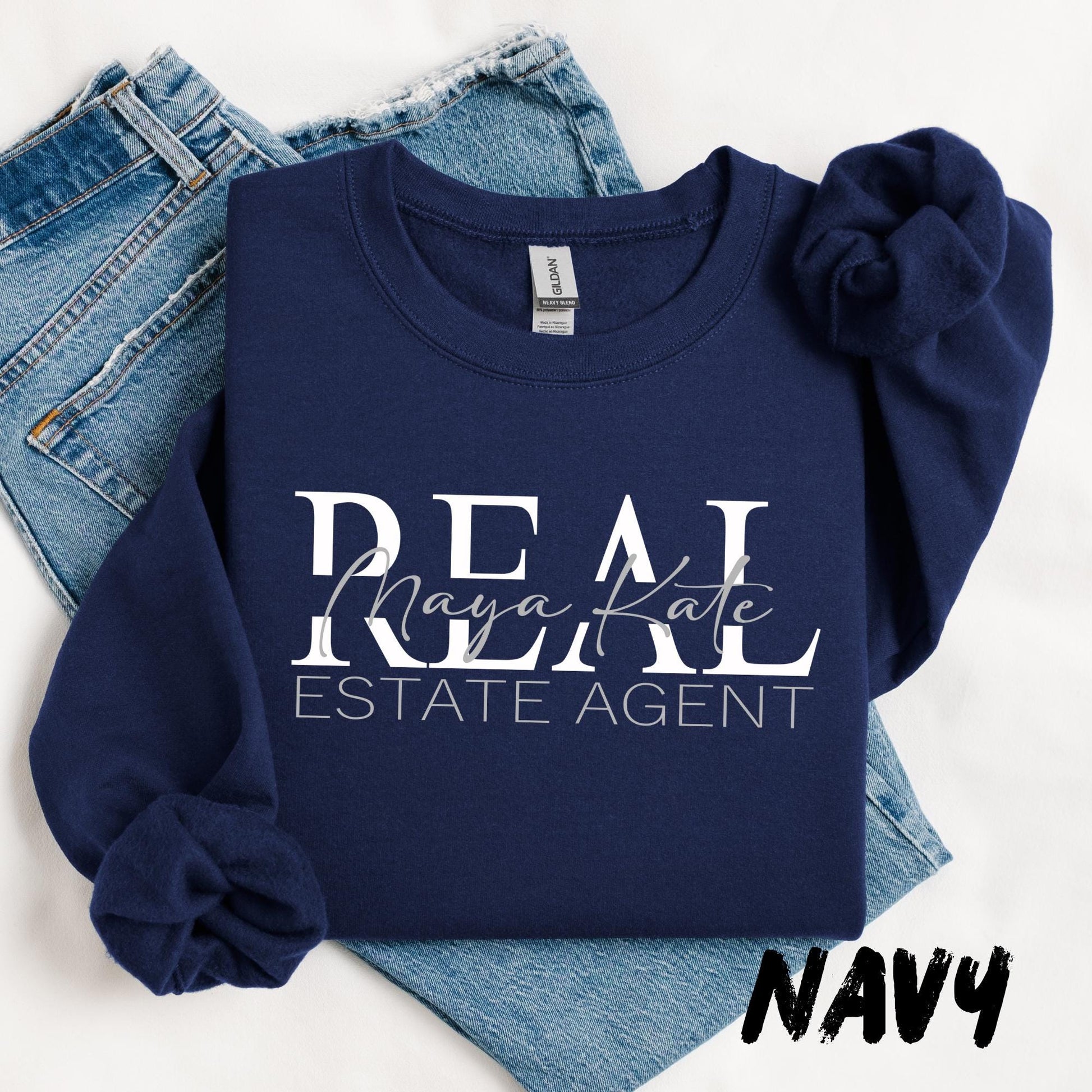Personalized Real Estate Agent Sweatshirt – Custom Name Realtor Crewneck – Realtor Gift for Women – Real Estate Team Apparel - Realtor Gifts
