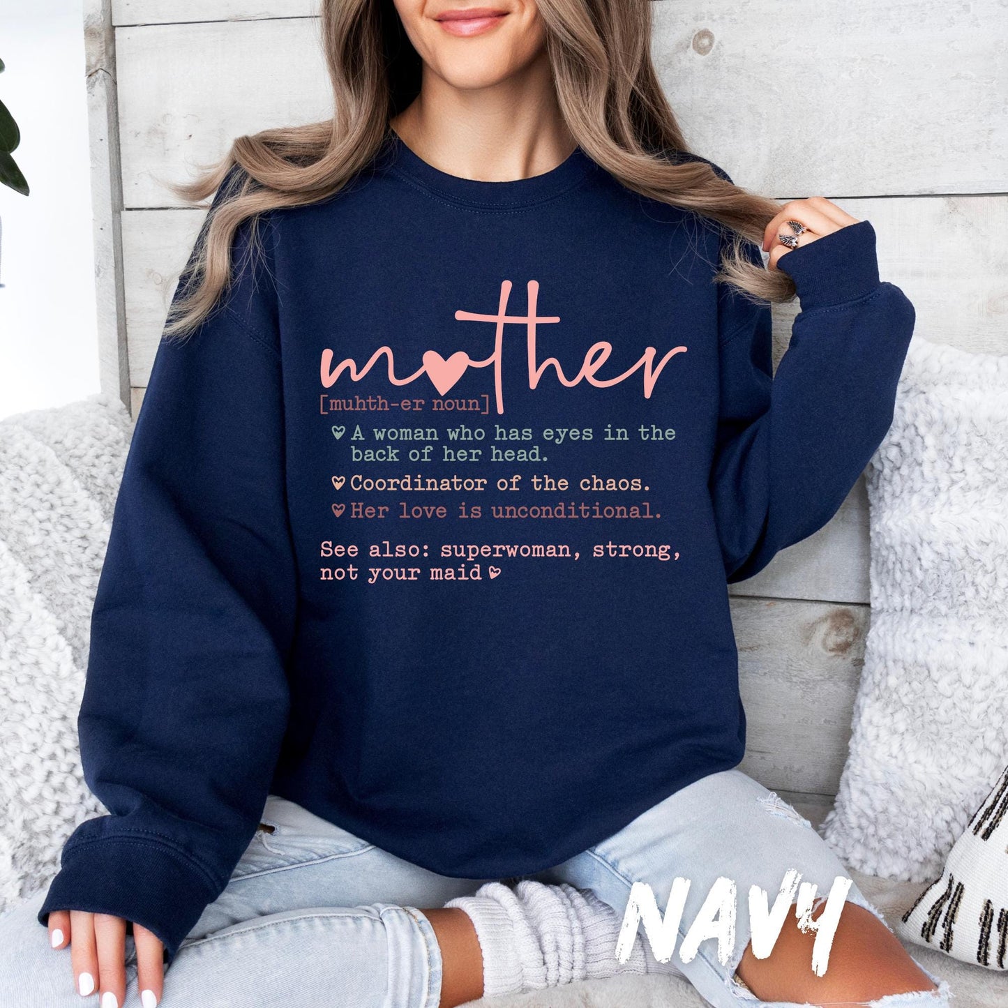 Mother Definition T-Shirt - Funny Mom Tee- Mother's Day Gift - Cute Mom Life Top - Mom Appreciation Crewneck - Gift for Mom
