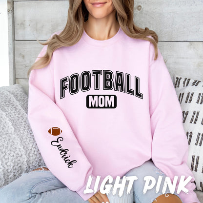 Custom Football Mom Sweatshirt – Personalized Name & Football Crewneck – Game Day Sweater – Sports Mom Gift – Team Spirit Sweater