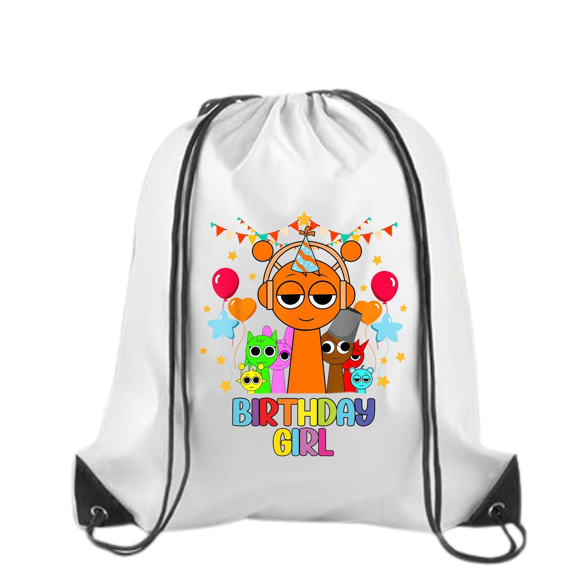 Personalized Sprunki Drawstring Backpack – Custom Sprunki Birthday Party Favor Bag - Sprunki Birthday Backpack - Sprunki Birthday Party Gift