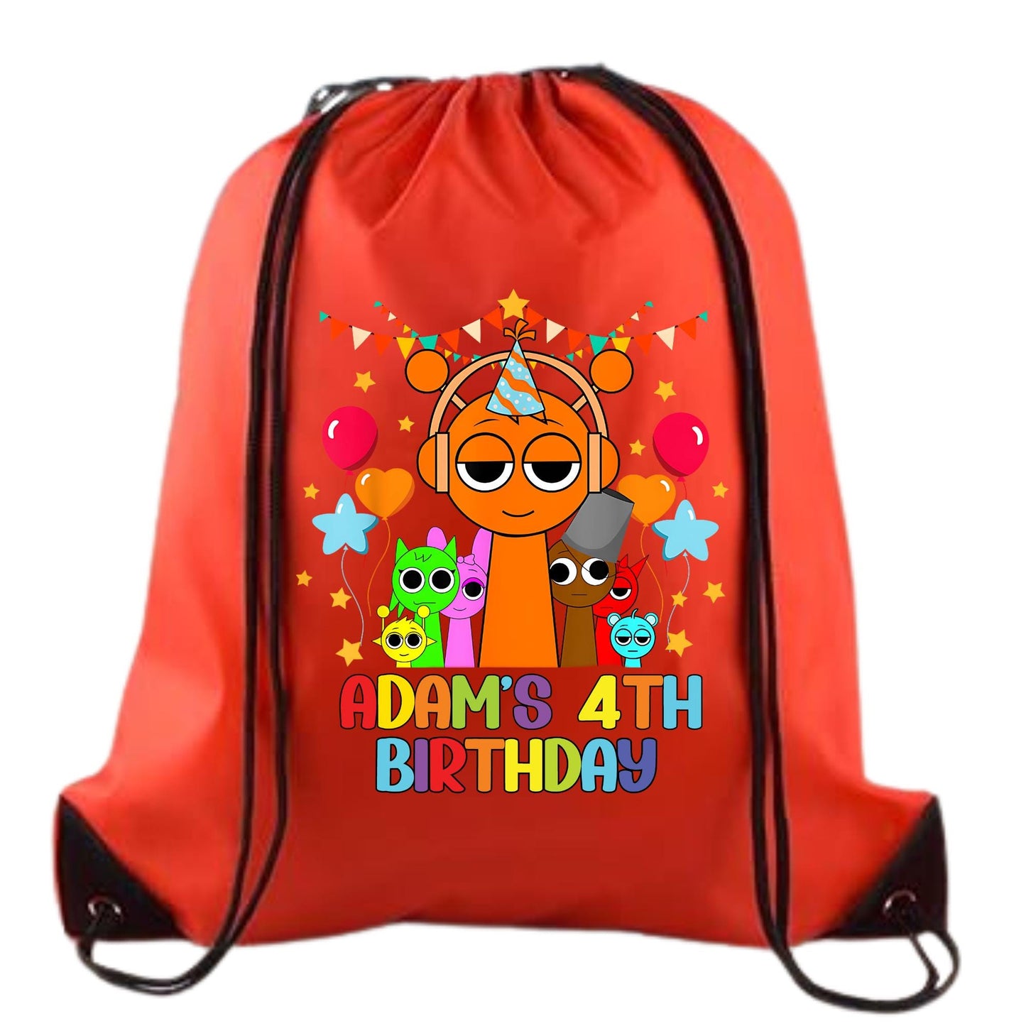 Personalized Sprunki Drawstring Backpack – Custom Sprunki Birthday Party Favor Bag - Sprunki Birthday Backpack - Sprunki Birthday Party Gift