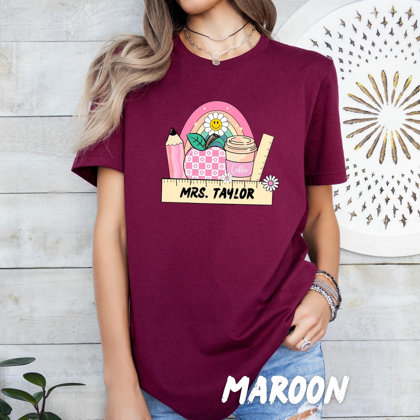 Personalized Teacher Shirt - Custom Teacher Gift, Cute Teacher T-Shirt, Back to School Tee, Teacher Appreciation Gift, Teacher Name Shirt