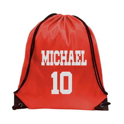 Personalized Soccer Backpack – Custom Sports Drawstring Backpack - Gym Bag for Athletes - Soccer Fan Gift