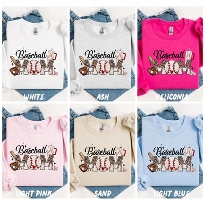 Personalized Baseball Mom Sweatshirt - Custom Name Sleeve - Softball Mom Shirt - Sports Mom Gift - Game Day Sweatshirt - Custom Team Shirt