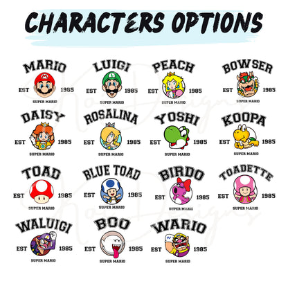Super Mario T-Shirt - Super Mario Matching Shirt, Retro Gamer Tee, Super Mario EST Shirt, Mario and Friends Shirts, Mario Bros Fan Shirt