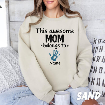 Personalized Mom Sweatshirt, This Awesome Mom Belongs To Crewneck, Custom Kids Names Sweatshirt, Mother's Day Gift for Mom, Mama Gift