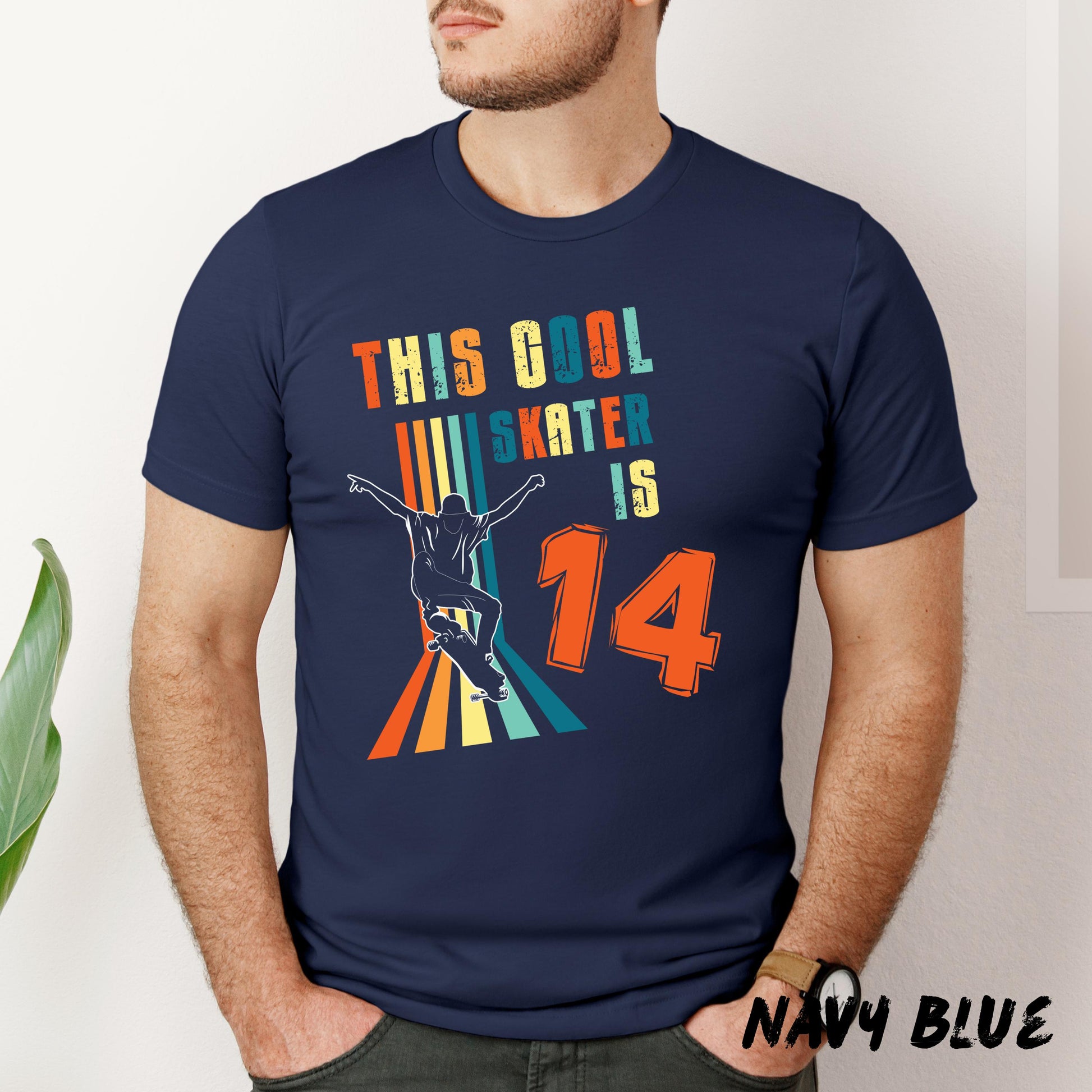 Skater Birthday Shirt Custom Age Skateboarder Tee for Boys, Retro Skateboarding Birthday T-Shirt, Personalized Skateboarding Gift