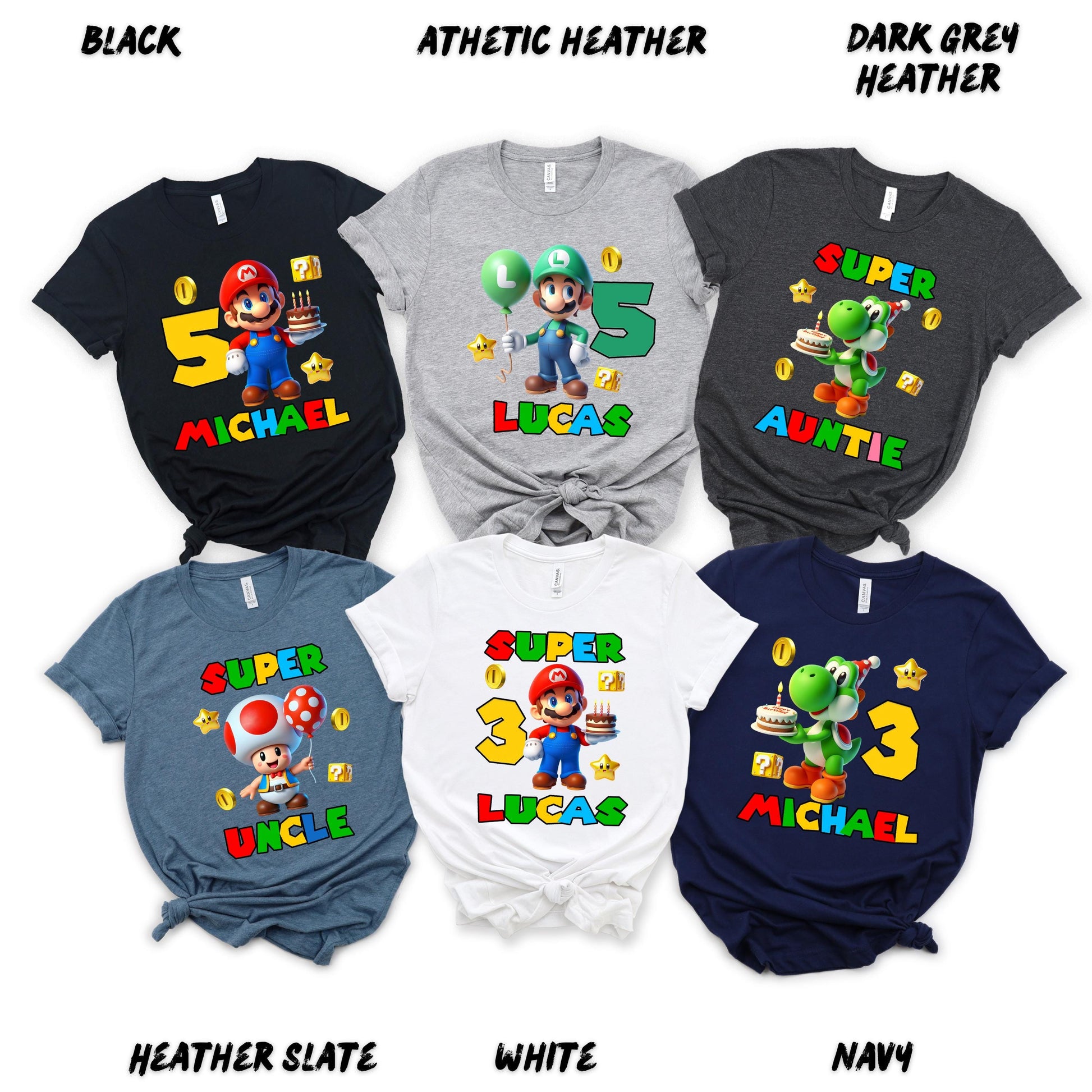 Custom Super Mario Birthday Shirts Personalized Super Mario Family Birthday Shirt, Mario Birthday Shirt, Super Mario Birthday Party Gift