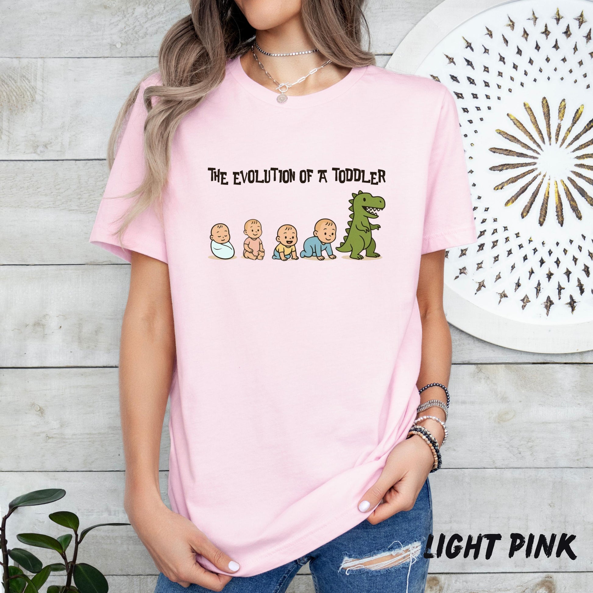 Funny Toddler Evolution Shirt | Baby to Dinosaur T-Shirt | Cute Toddler Tee | Baby Milestone Gift | Unisex Kids Shirt | New Parent Gift