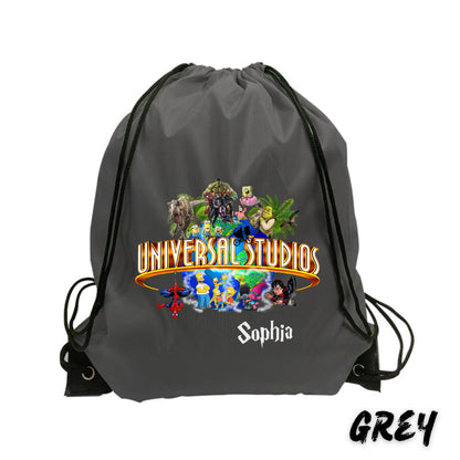Personalized Universal Studios Backpack | Custom Family Vacation Bag 2025 | Universal Studios Trip Souvenir | Universal Drawstring Backpack