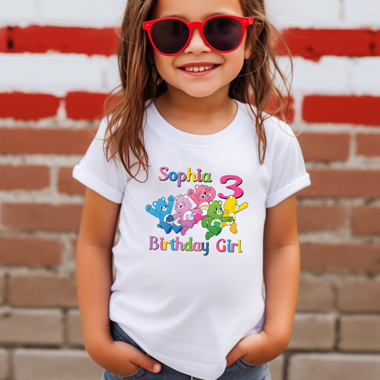 Care Bears Birthday Shirt Personalized – Custom Care Bears Birthday Girl Tee – Matching Family Birthday Crew Shirts – Care Bears Gift