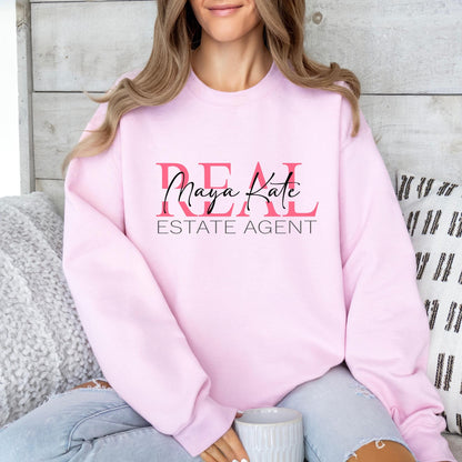 Personalized Real Estate Agent Sweatshirt – Custom Name Realtor Crewneck – Realtor Gift for Women – Real Estate Team Apparel - Realtor Gifts